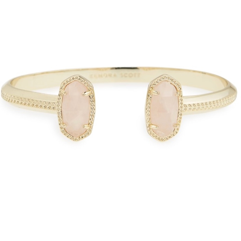 Kendra Scott rose quartz “Eltion Station Cuff”